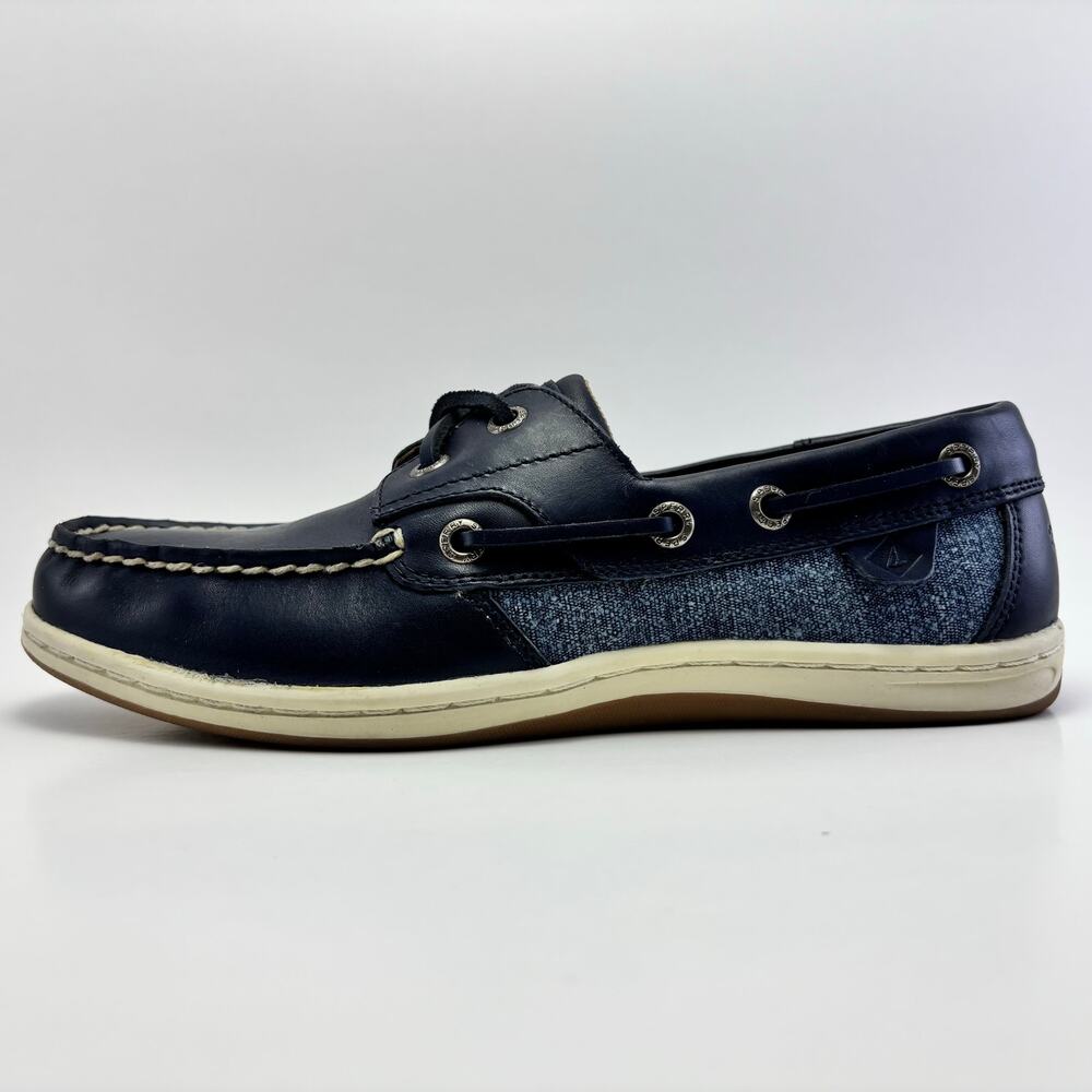 SPERRY “Koifish” Textured Blue TopSiders Slip-on Boat Shoes Womens Size 5.5